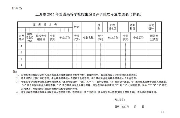 上海市2017年普通高等学校招生志愿填报与投档录取实施办法-阳光高考